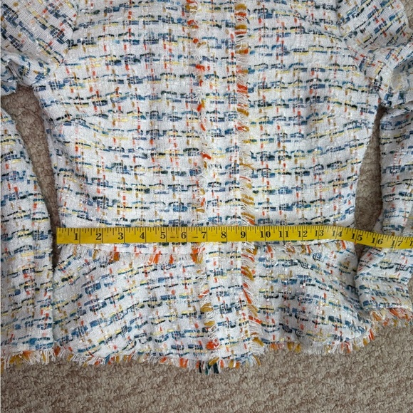 Halogen Nordstrom Button Front Tweed Blazer Jacket Ivory Size XS. - Picture 13 of 15